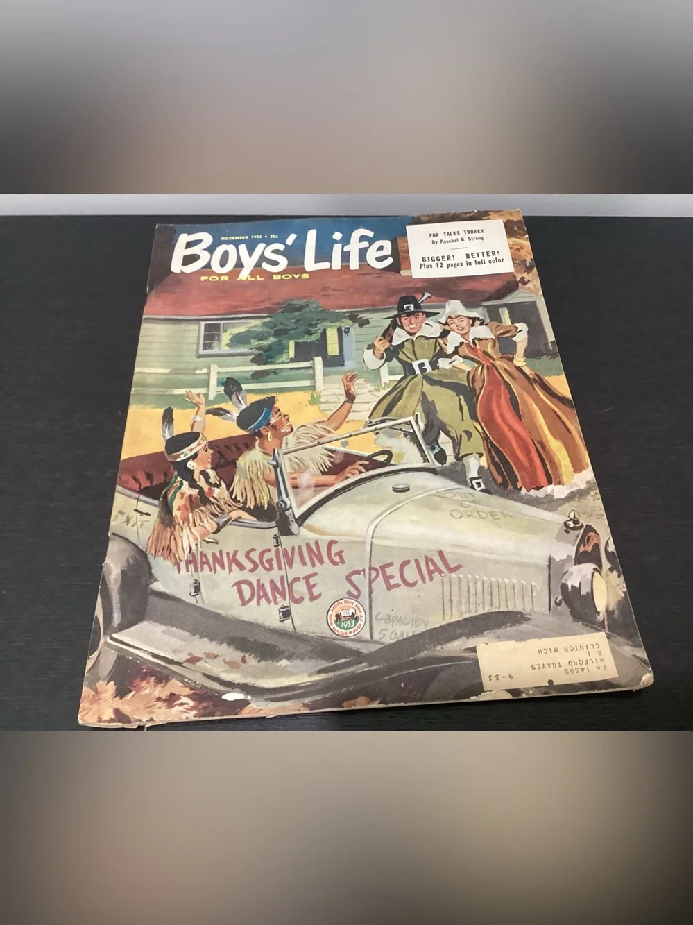 Vtg. 1953 BOY’S LIFE FOR ALL BOYS Magazine. “Thanksgiving Dance Special” Theme.